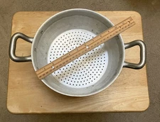 Vintage Aluminum Colander Footed Italy Heavy Duty