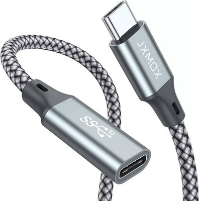 USB-C Type C Extension Cable 3.3 FT/10Gbps Male-Female 100W 5A Fast Charging PD