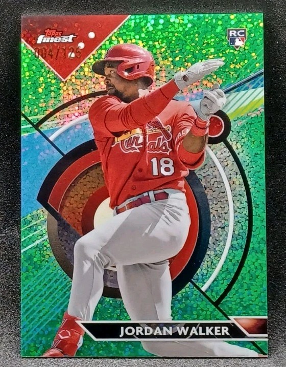 2023 Topps Finest #60 Jordan Walker Green Speckle Refractor /125 RC