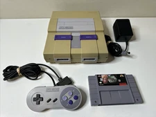 Super Nintendo SNES Console Yellowed w/ OEM Controller - Tested Works