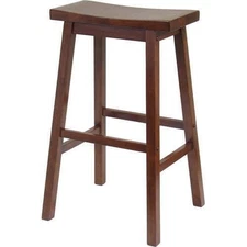 Wood Satori Saddle Seat Bar Height Stool 29" Kitchen Dining Chair Counter Stool