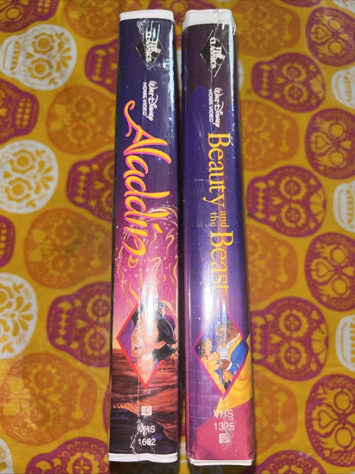 The Beauty and the Beast & Aladdin VHS Disney Black Diamond edition STILL SEALED Foto 2 de 4