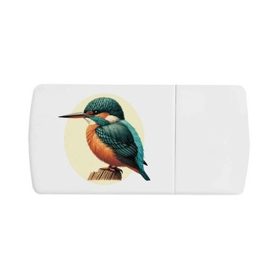 Pillendose ''Ruhender Eisvogel'' mit Tablettenteiler (PI00032817)