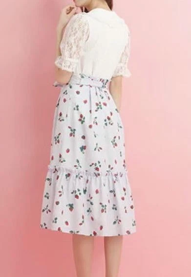 UNDERCOVER Gonna midi con bottoni modello fragola miele segreto