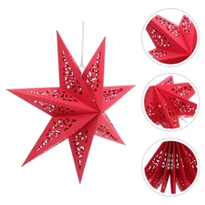  3 Pcs Christmas Star Origami Lamp Holiday Lampshade Hanging Lanterns Pendant