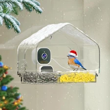 Smart Window Bird Feeder Camera with AI, Modern Design for Panoramic Views, 2...