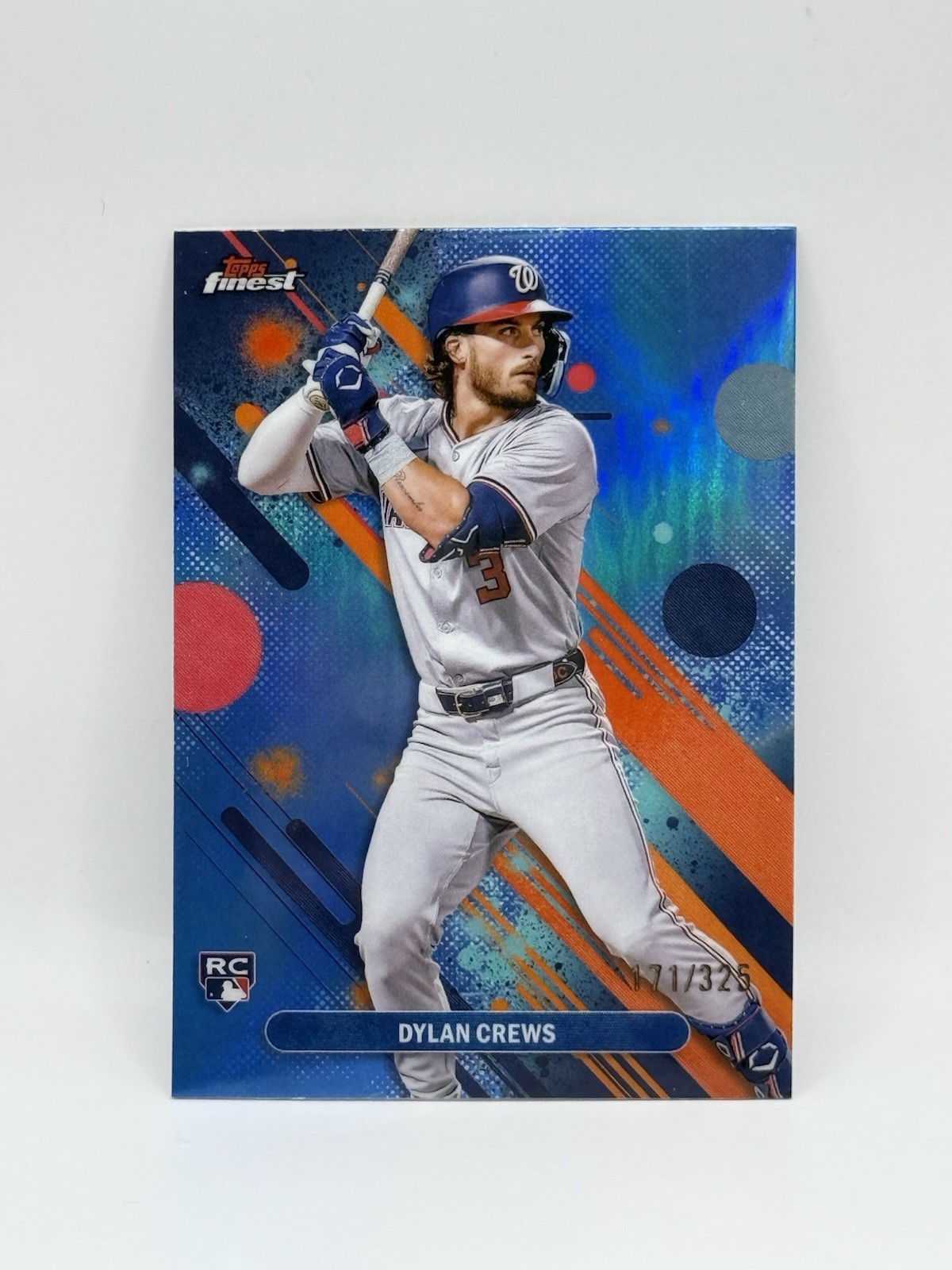 2025 Finest Dylan Crews #34 Common RC Sky Blue Refractor /325 Nationals