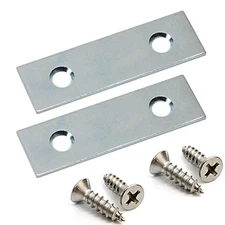 Zinc Plated Steel Mending Plate 1/2" X 2" (10 Pack) with 20 Pcs 1/2" X 4 Gauge F