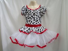 Dalmation Black White Red Dance Costume Dress Ears Tail Small Child SC