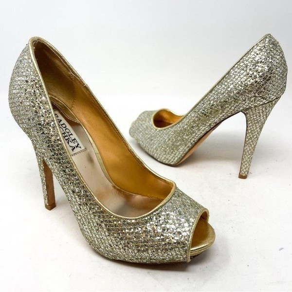 Women Badgley Mischka Heels Silver 8