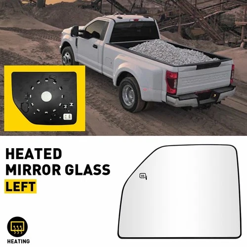 Mirror Glass Replacement for 2017-2022 Ford F-250 Super Duty Driver Side Upper
