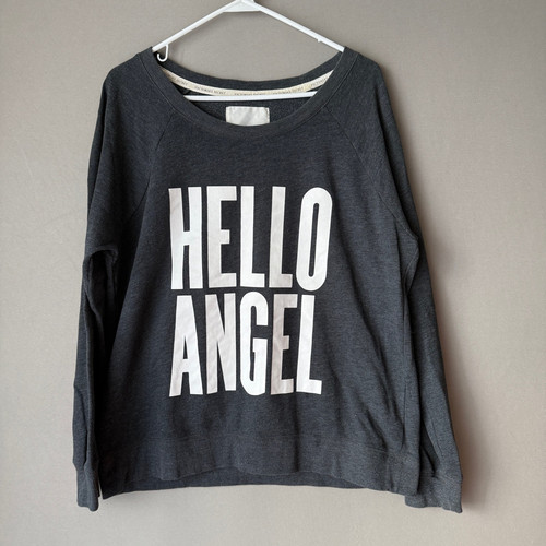 Victoria's Secret sz XL gray Hello Angel scoop neck sweatshirt