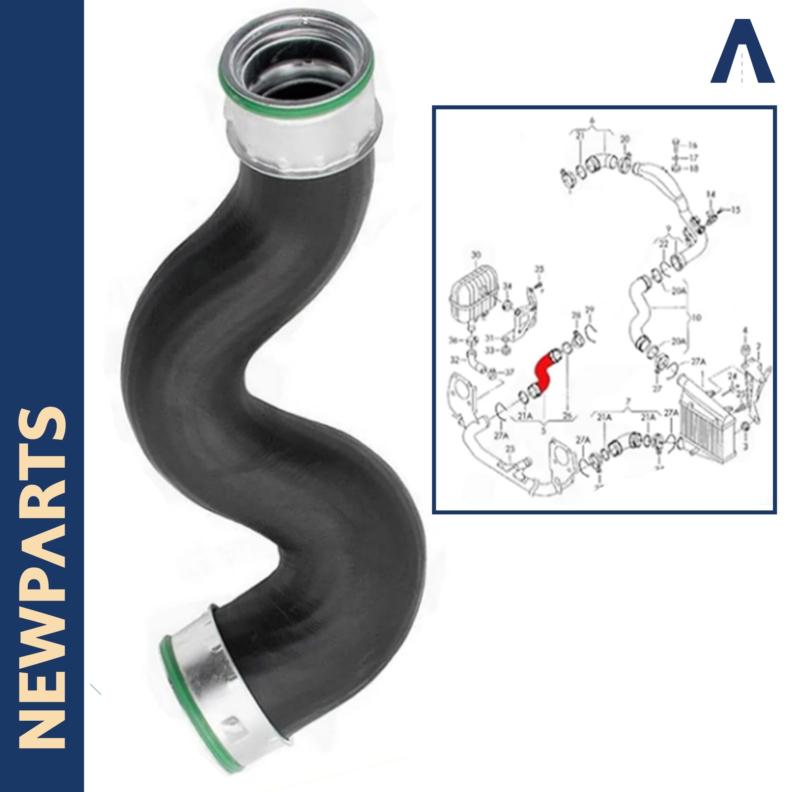 Durite de turbo pour VW Passat B5.5 1.9 TDI 3B0145828 en caoutchouc noir