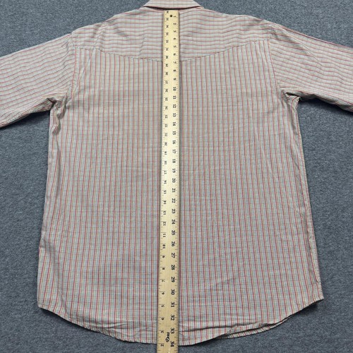 Lucchese Classics Shirt Mens Large Plaid Western Button Up Short Sleeve Red Tan - Picture 10 of 12