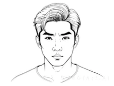 Minimalist Portraits Stern  Man's Gaze Canvas Wall Art Picture