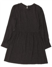 Zara Womens Long Sleeve A-Line Dress UK 10 Small Grey AD49