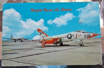 NAVY NORFOLK NAVAL AIR STATION GRUMMAN F-11 TIGER US Navy Unused Postcard 