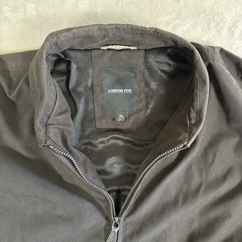 London Fog Bomber Jacket Black Men’s XL Pockets Inside & Out Full Zip - Picture 3 of 6