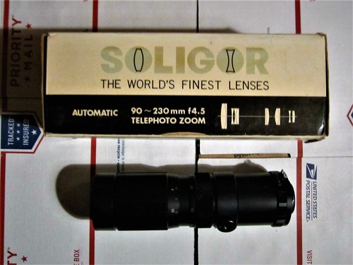SOLIGOR VINTAGE CAMERA LENS AUTOMATIC 90-230 mm f4.5 TELEPHOTO W/ORIGINAL BOX - Picture 6 of 8