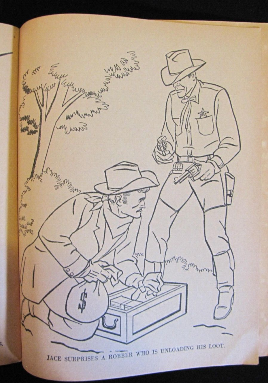 Texas Ranger Color Sheet Tales of the Texas Rangers Coloring Book by Saafeld~Uncolored, 1950s TV ...