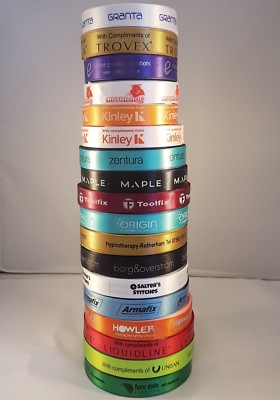 15 mm Satinband Ihr Logo Ihre Botschaft in 34 Farben leuchtende Farben 