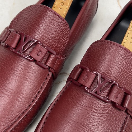 Louis Vuitton Hockenheim Driving Moccasin Red Grain Leather 9 LV 10 US 43 EUR - Picture 3 of 13