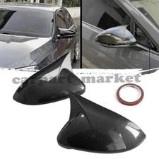 2 Carbon Fiber Horn Wing Mirror Cover Cap For VW Jetta MK6 Passat B7 CC Scirocco