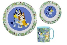 BLUEY CHILDRENS 3 PC DINNER BREAKFAST SET PLATE BOWL MUG SET MICROWAVE SAFE
