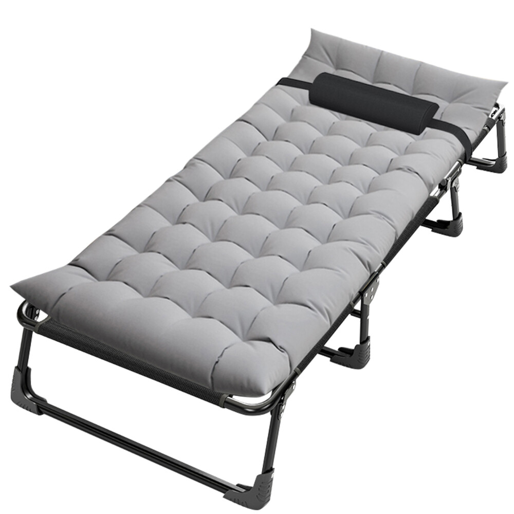 SLSY Folding Lounge Chair Bed Cot 4-Position Adjustable Patio Reclining With Pad