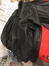 Protech LEATHER APPAREL Riders Motorcycle Jacket Mens Size 44 black MADE IN USA