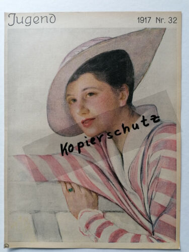 ORIGINAL Titelseite Titelblatt aus der JUGEND Hirth 1917 Nr. 32 Loisach-Tal X069 - Bild 1 von 3