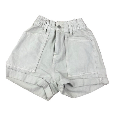 Pull & Bear Cream Denim Cargo Shorts Women s UK Size S