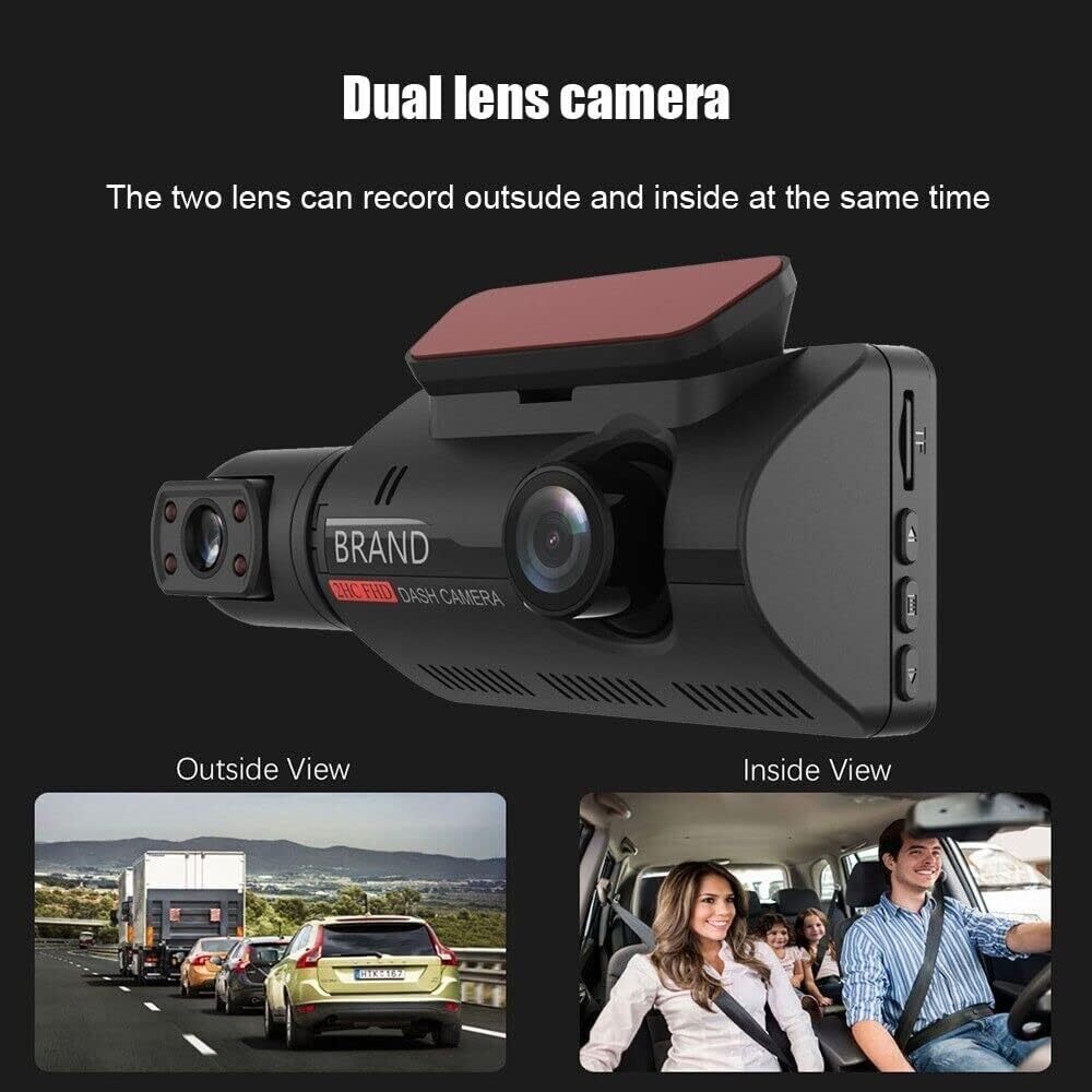 Dual Lens Dash Cam Video Recorder Camera G-sensor HD 1080P Cam Front/Rear/Inside