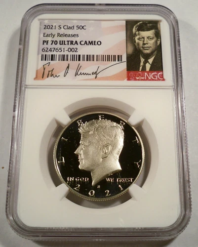 2021-S 50c CLAD NGC PF70UCAM KENNEDY HALF DOLLAR PROOF ULTRA CAMEO PR 70