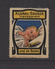 German Baby Product Advertising Stamp, Klaral Brand Bottle Nipples MLH