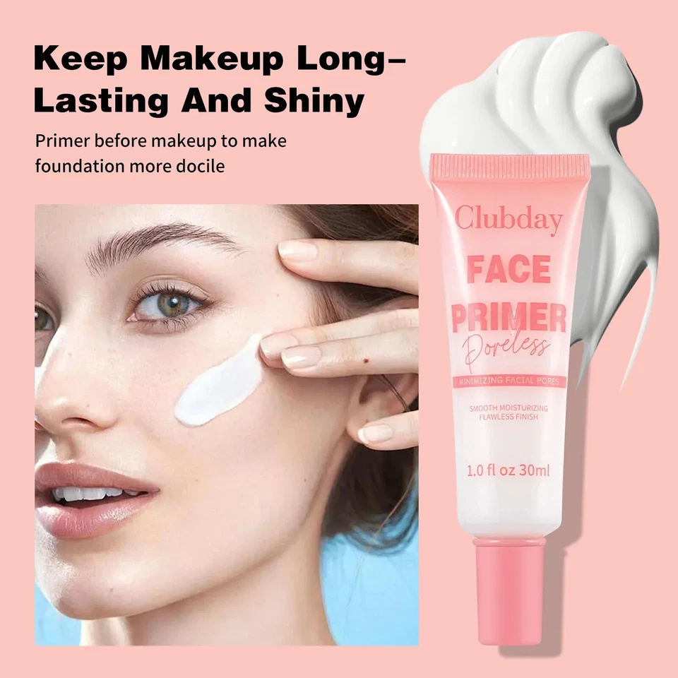 Face Primer Pore Base Gel Cream Cover Pores Water Embellish Silky Dark Circles - Image 2 of 4