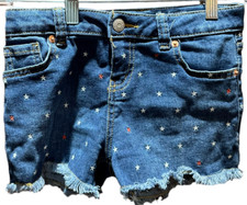 Cat Jack Girls Super Stretch Stars Jean Shorts Size M 7/8