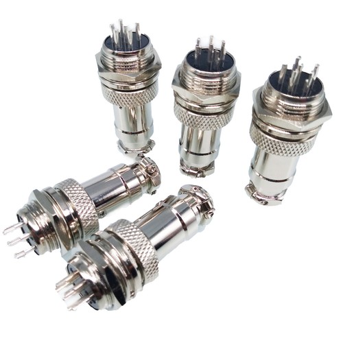 Sourcing Map Luftfahrt-Stecker GX16-6, 6-Pin, 16 Mm – 5 Stück Set Für Elektronik & Industrie