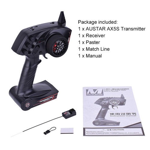 AUSTAR AX5S 2.4G 3CH RC Radio Remote Control Transmitter Receiver for RC Car - Picture 3 of 9