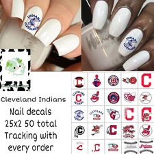 Cleveland Indians Waterslide Nail Art Decals Set Of 50, Instructions Bonus