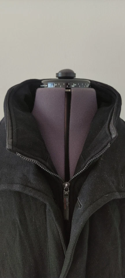 Pierre Cardin Mens Gore Tex Overcoat Coat Black Double Collar Wool Blend 56 46 - Image 2 of 4