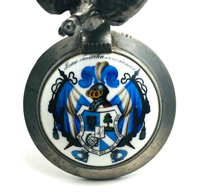 Göttingen 1888 Students Singing Club Blue Singers Studentika Coat of Arms, Tin Lid