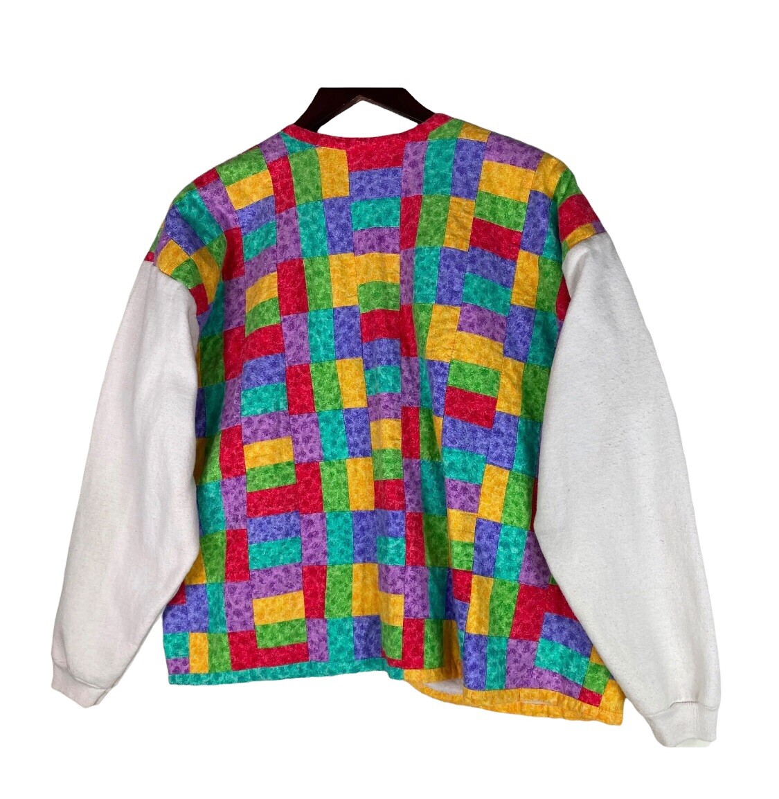 Homemade Quilted Jacket Coat Patchwork Colorful B… - image 2
