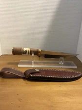 Chipaway  Feather Keeper Fixed Knife Stainless Full Blade Wood/Bone Handle