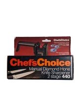 Vintage 1993 Chef's Choice Manual Diamond Hone Knife Sharpener 2 Stage 440 NIB