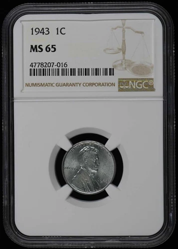 1943 Wheat Reverse Lincoln Cent 1C NGC MS65
