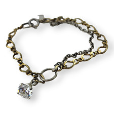 Anna Sheffield for Target Cuban Chain Link Clear Faceted Rhinestone Bracelet 7.5