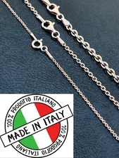 Real Solid 925 Sterling Silver 14k Rose Gold Plated Anchor Cable Chain Necklace