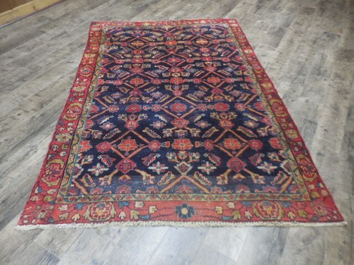 Authentic Vintage Turkish Rug,Geometric Anatolian Tribal Turkish Rug 4.10x7 Ft