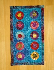 Art Quilt Table Runner or Modern Wall Hanging Circles